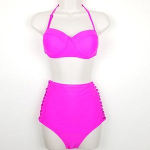 NWOT VSha Bikini Halter Tie Back High Waisted XL
